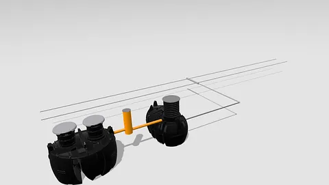 3D-modell av renseanlegg og infiltrasjonsanlegg